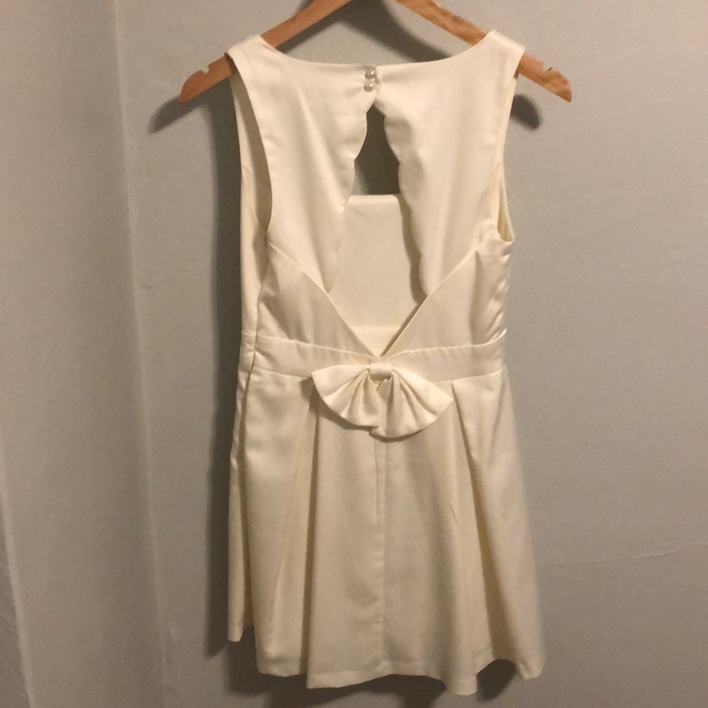 Cream // White scallop mini dress